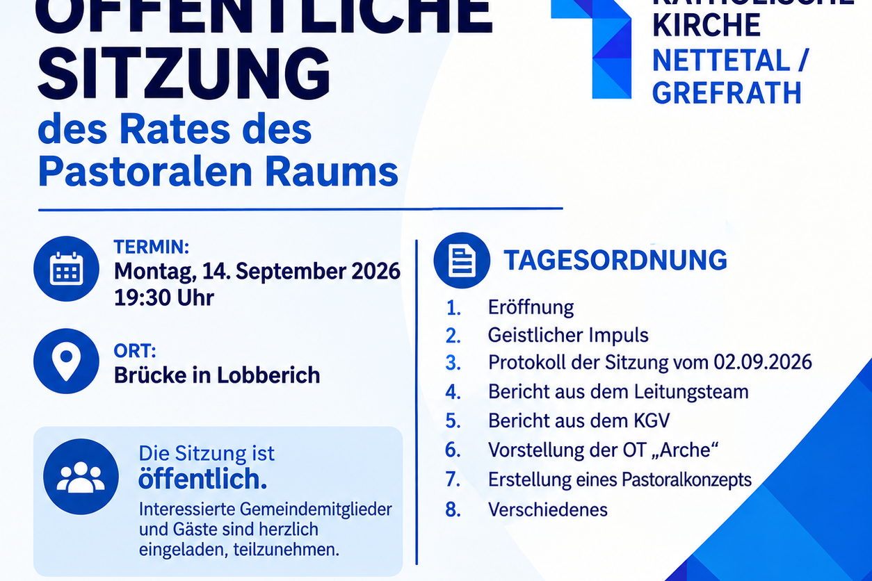 Einladung Sitzung Rat des Pastoralen Raums